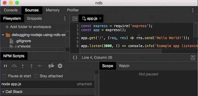 Placing a breakpoint on the HTTP response