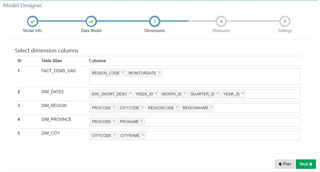 选择可能参与计算的维度