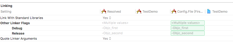 build settings不变