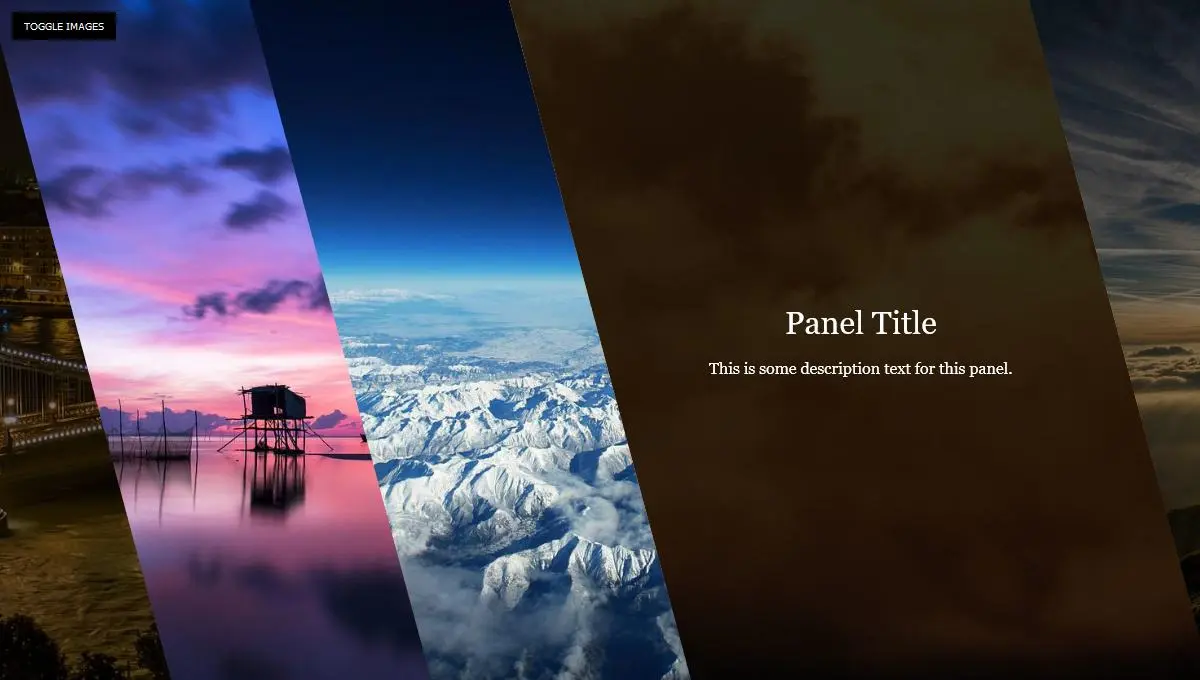 Demo image: Skewed Flexbox Panels