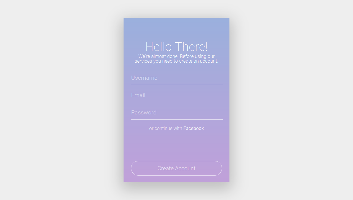 Demo image: Sign Up UI