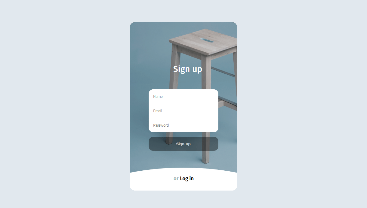 Demo image: Login/Sign Up Form Animation