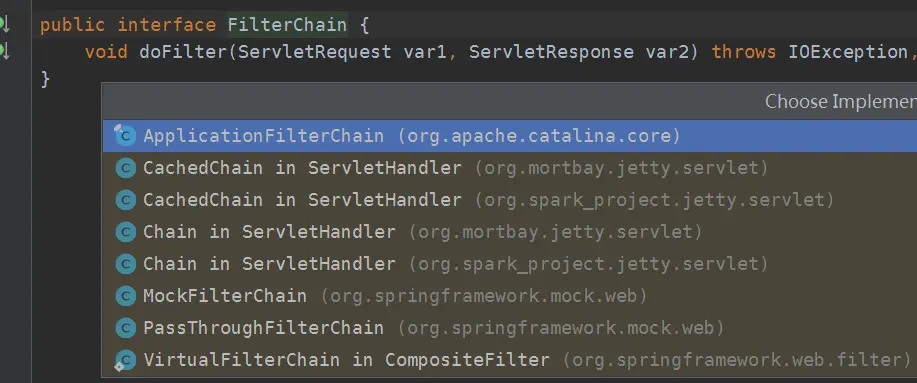 FilterChain 的实现类