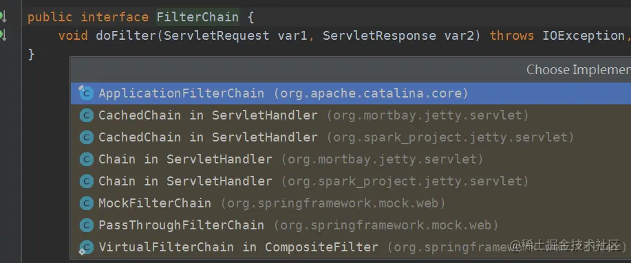 FilterChain 的实现类