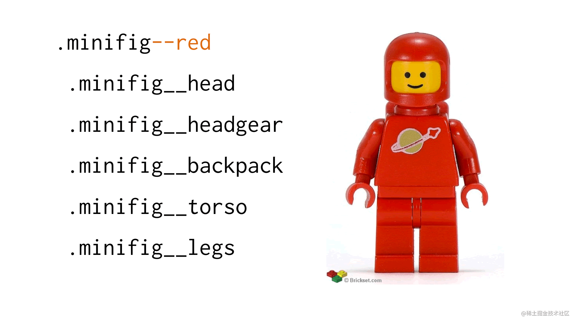 Example of .minifig--red module modifier, turning the minifig red
