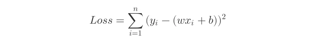 ? Loss = {\sum_{i = 1}^{n}{(y_i - (wx_i + b))^2}} ?