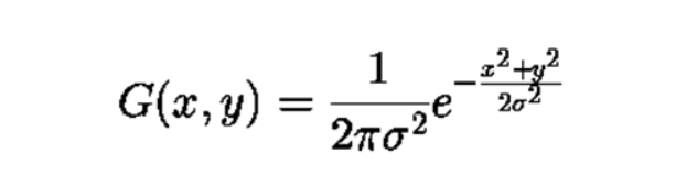 高斯滤波模板系数计算公式