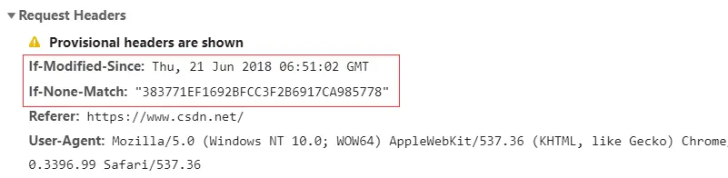 Network 再次请求服务器的请求头信息