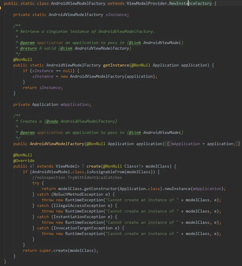 图5.利用AndroidViewModelFactory创建ViewModel实例