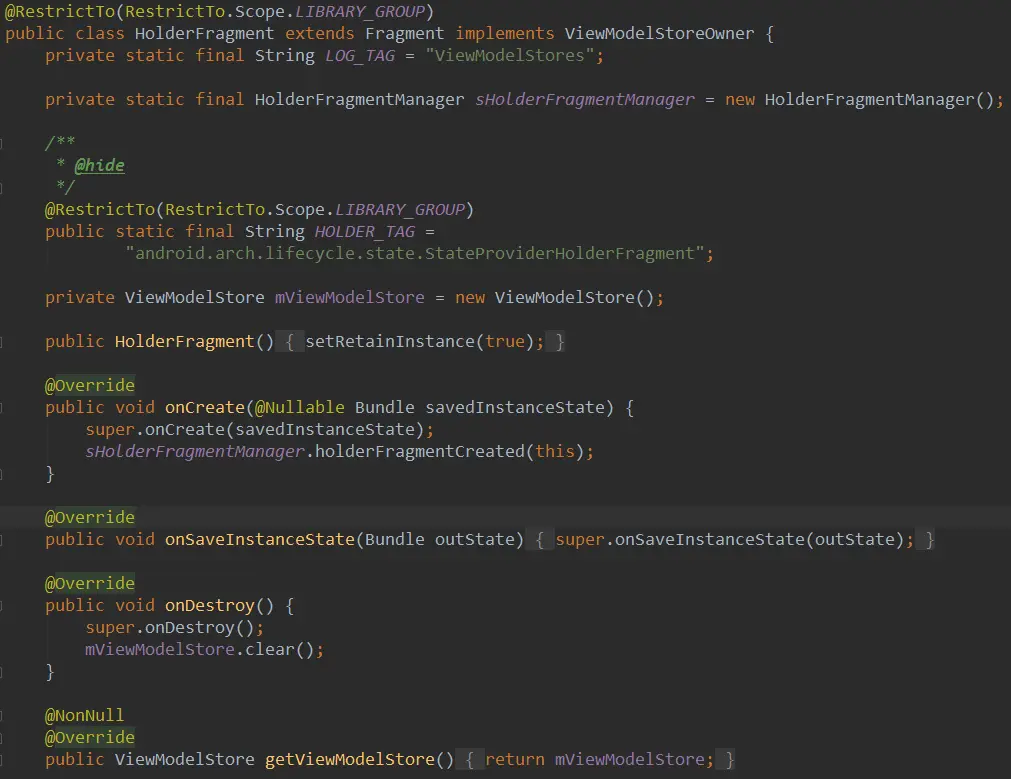 图9.HolderFragment类