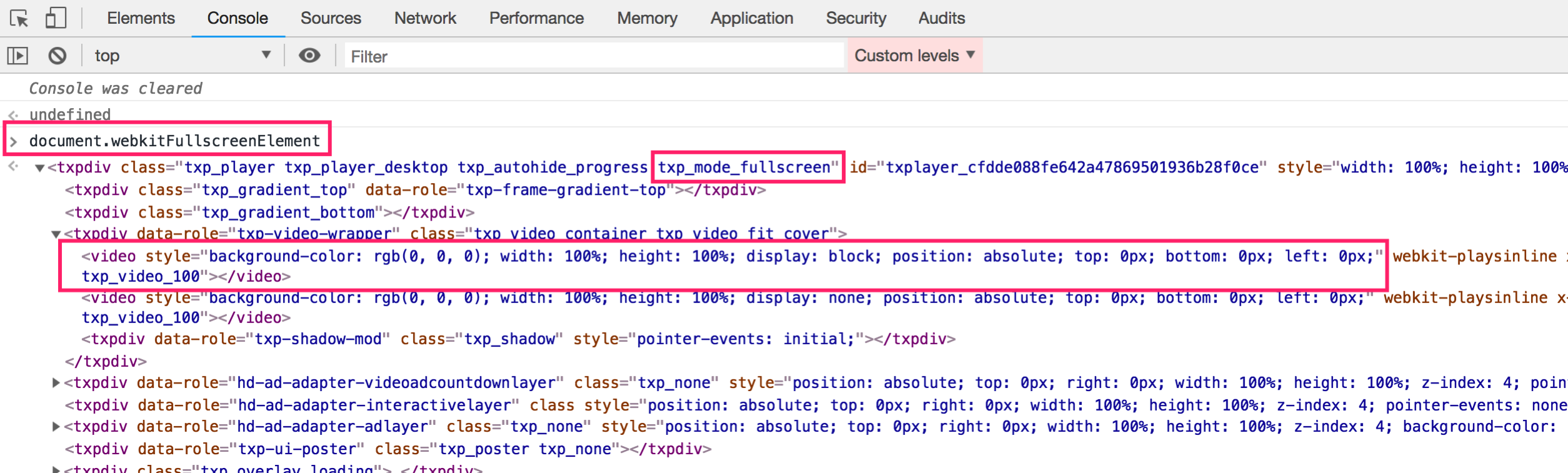 腾讯视频video祖先元素全屏