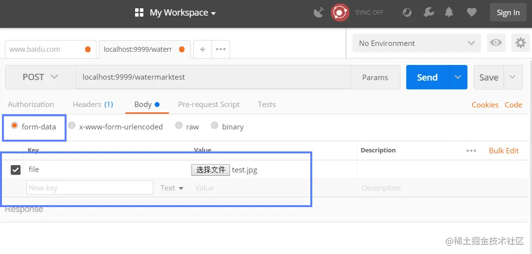 Postman发请求进行图片上传