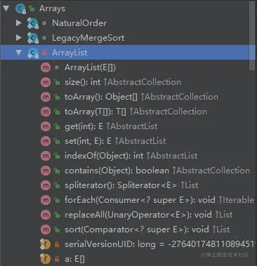 ArrayList在这里是内部类