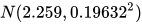 N(2.259, 0.19632^{2})