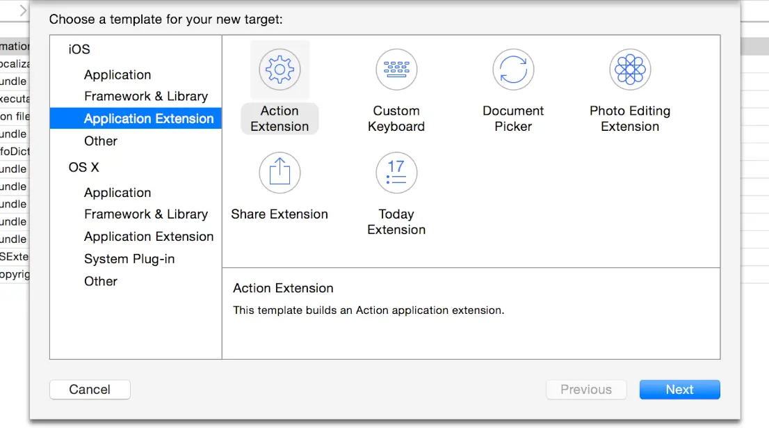 app extension templates