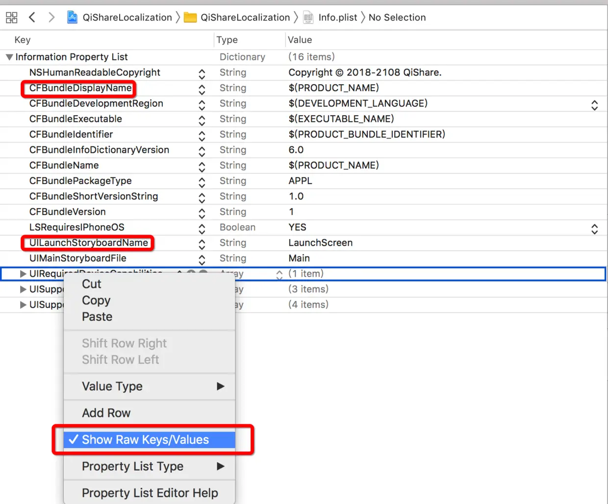 Show Raw Keys/Values