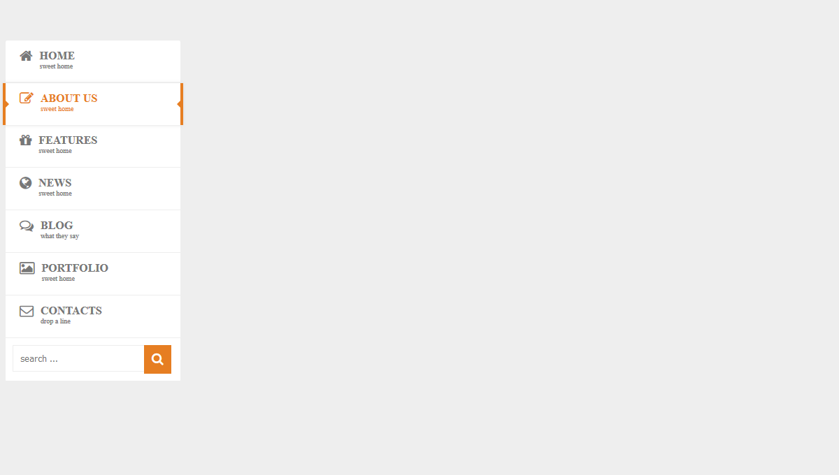 Demo image: Pure CSS3 Sidebar Menu