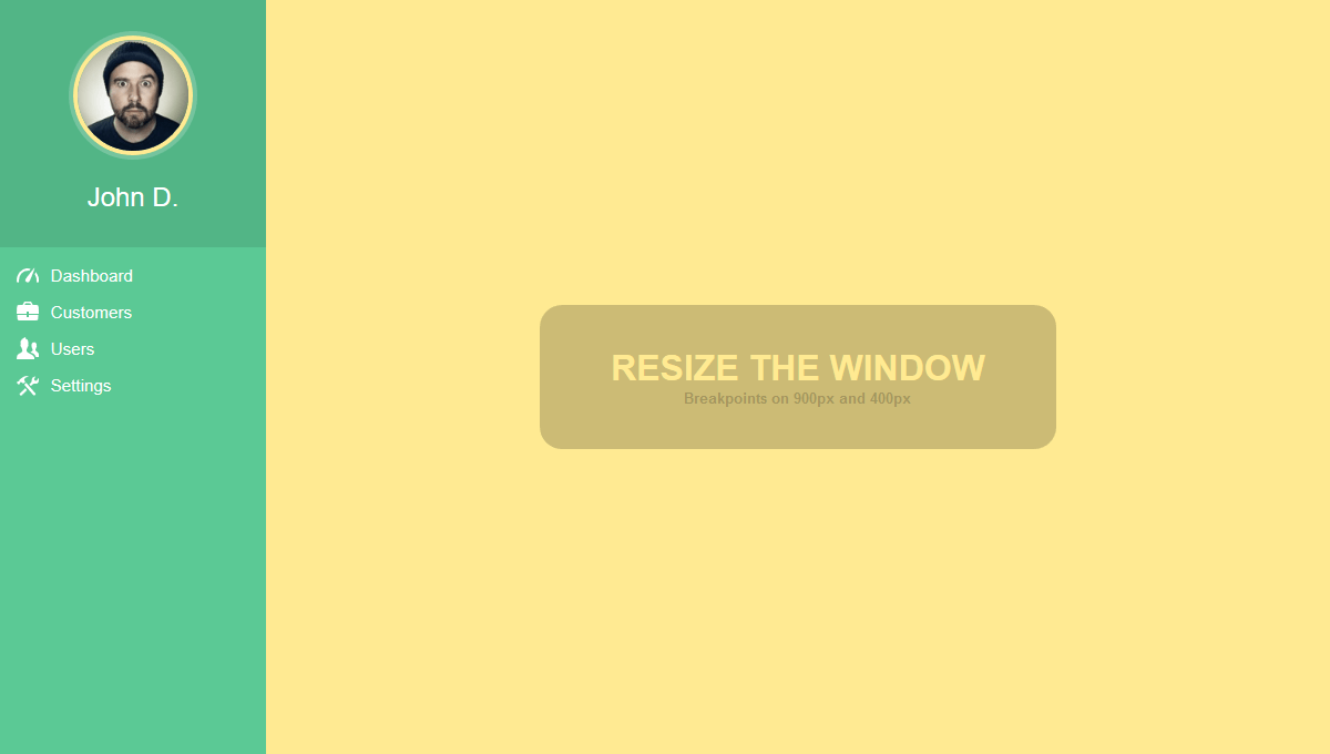 Demo image: Fully Responsive CSS3 Sidebar Menu