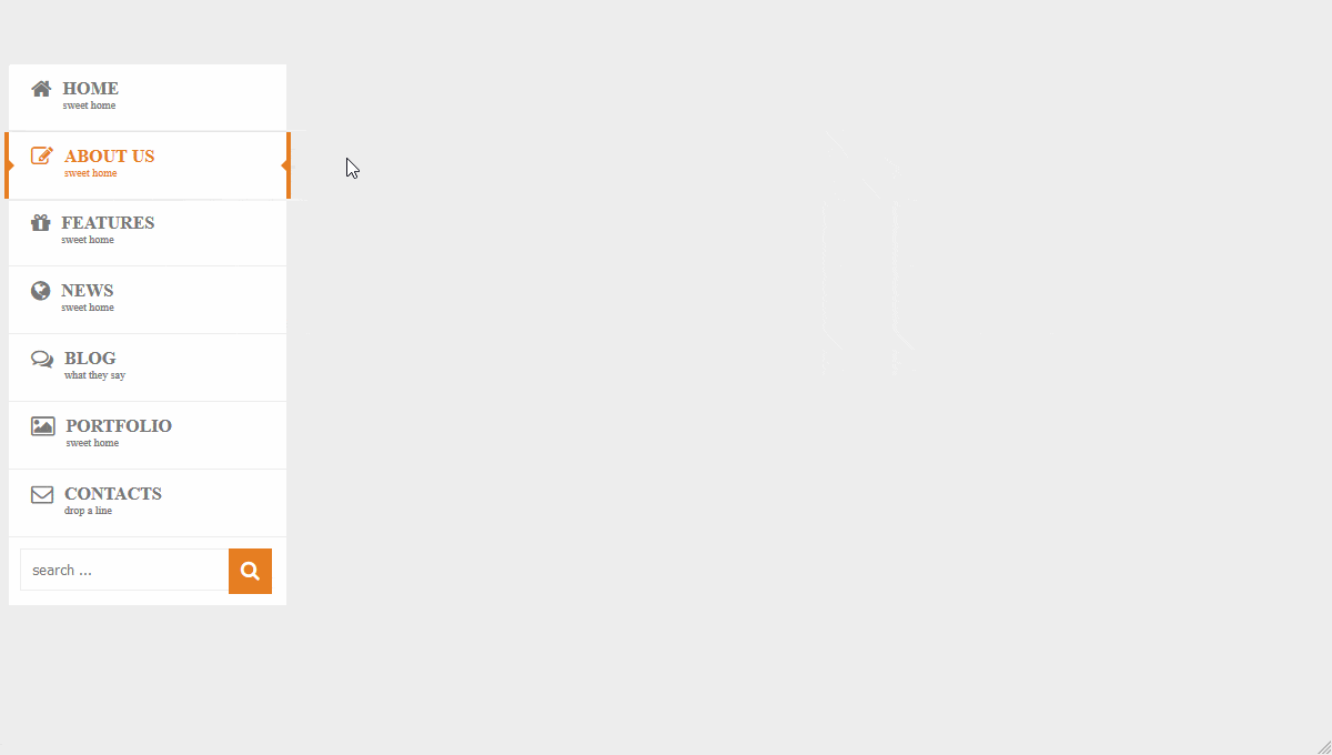 Pure CSS3 Sidebar Menu - GIF Demo