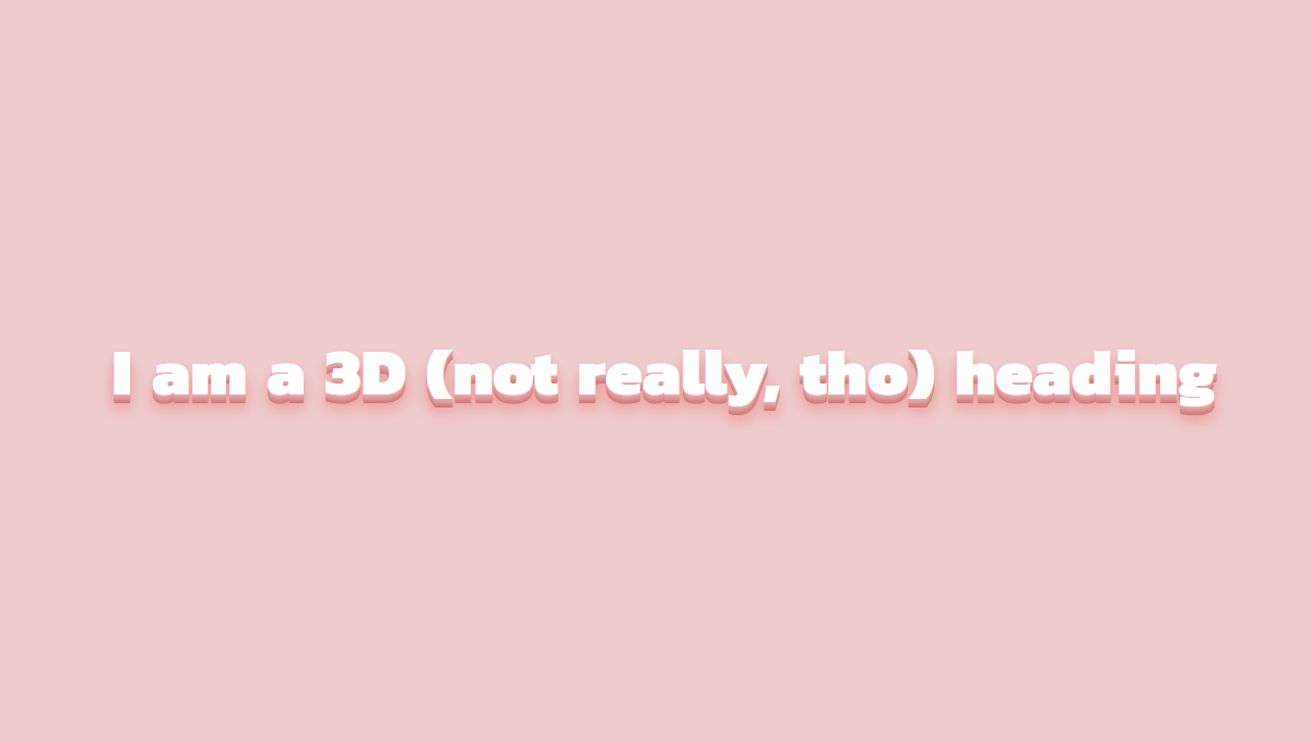 Demo image: SCSS 3D Text Mixin