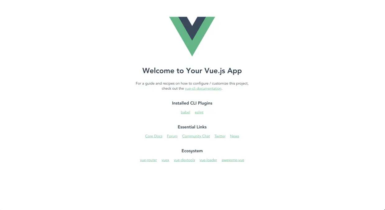 @vue/cli 3.0自动生成的默认首页