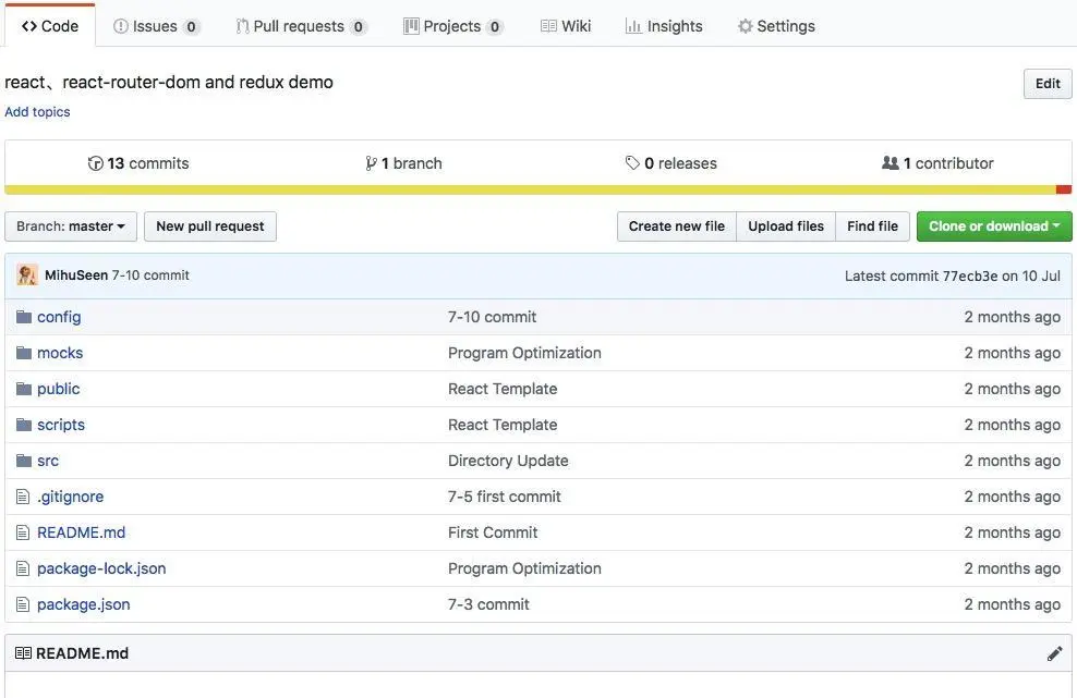项目代码信息及操作