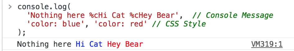 Multiple Console Message Styles