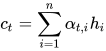 c_t = \sum_{i=1}^{n}\alpha_{t,i} h_i