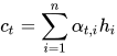c_t = \sum_{i=1}^{n}\alpha_{t,i} h_i