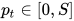 p_{t}\in[0,S]