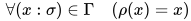 \ \forall (x:\sigma)\in\Gamma\quad(\rho(x)=x)