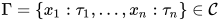 \Gamma =\{x_1:\tau_1,\dots, x_n:\tau_n\}\in \mathcal{C}