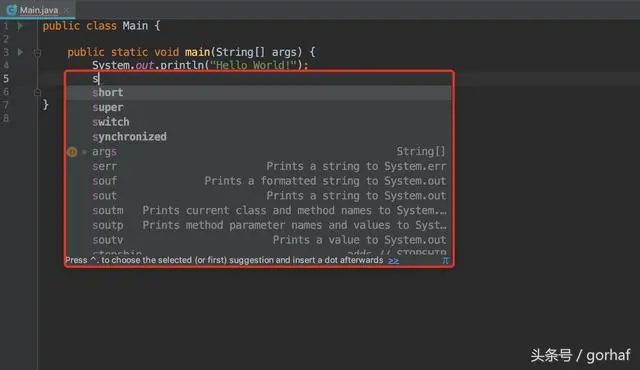 “全栈2019”Java第五章：IntelliJ IDEA代码自动提示