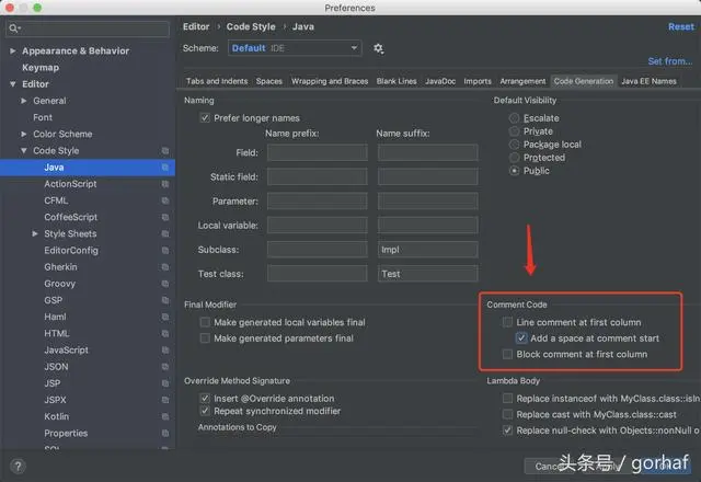 “全栈2019”Java第八章：IntelliJ IDEA设置注释不显示在行首