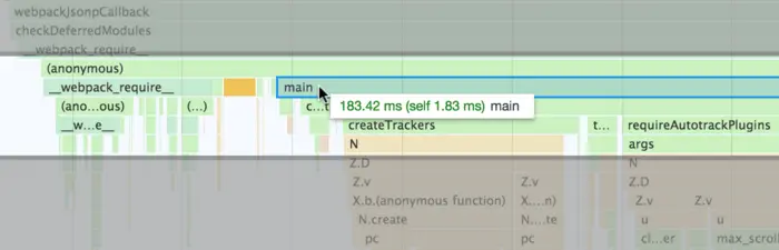 执行我网站的 `main()` 入口函数耗时 183 毫秒。