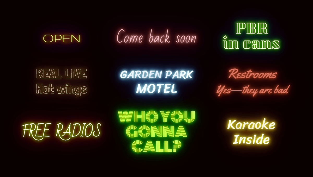 Demo image: Neon text-shadow Effect