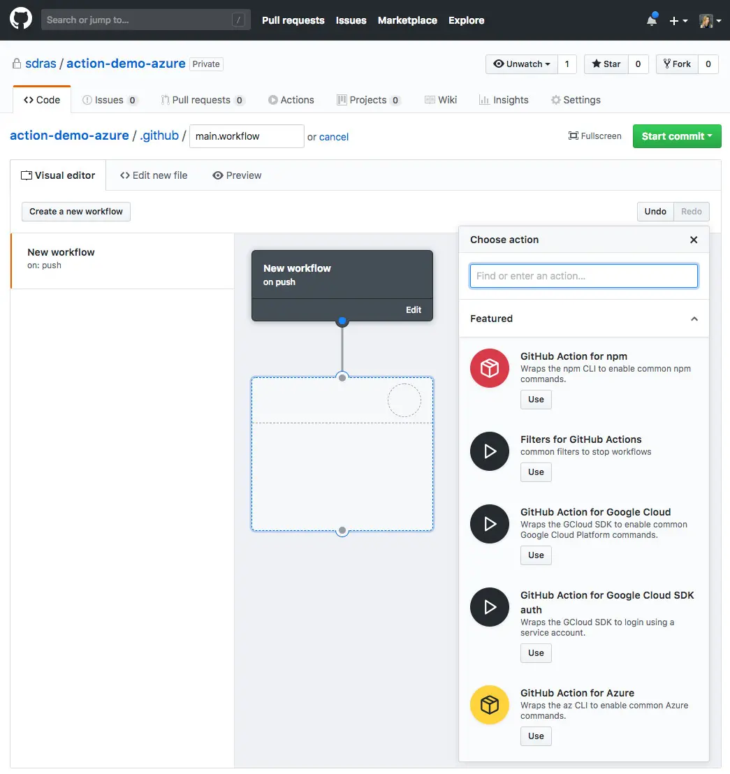显示边侧栏中所有 action 选项