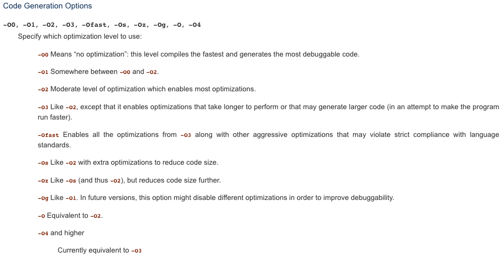 http://clang.llvm.org/docs/CommandGuide/clang.html#code-generation-options