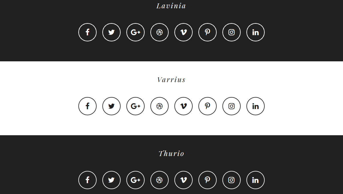 Demo image: CSS3 Social Buttons Vol.2