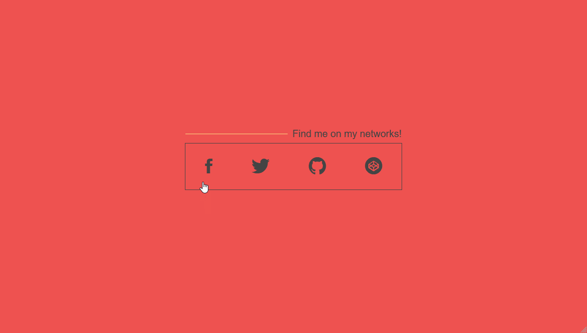 Social Buttons with Tooltips - GIF Demo