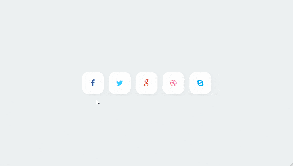Stylish Social Buttons - GIF Demo