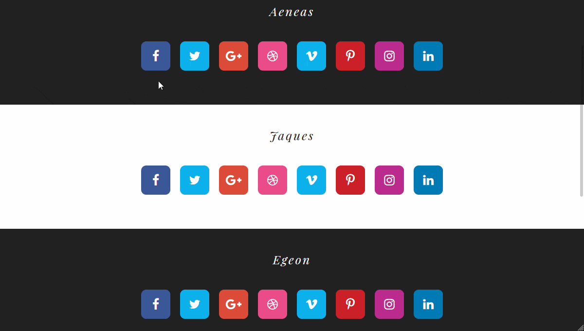 CSS3 Social Buttons Vol.1 - GIF Demo