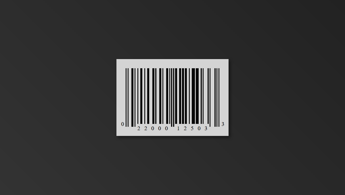 Demo image: CSS-Only 12-digit UPC-A Barcode Generator