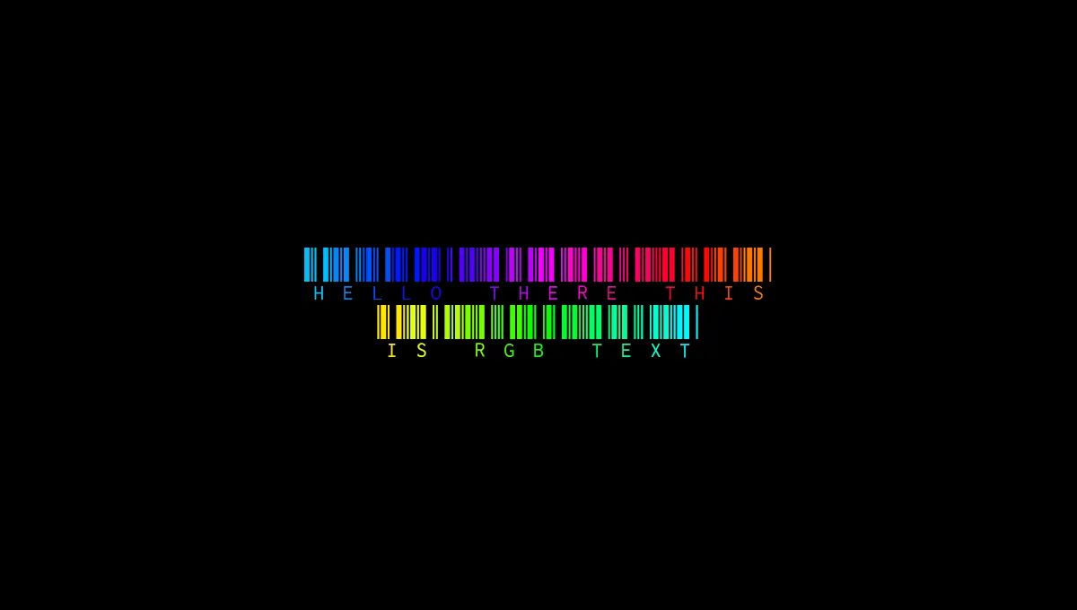 Demo image: RGB Barcode Font