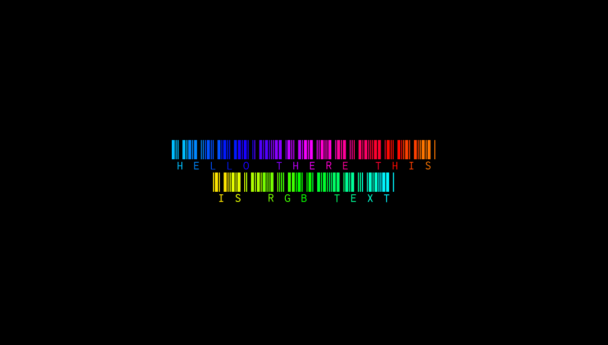 Demo image: RGB Barcode Font