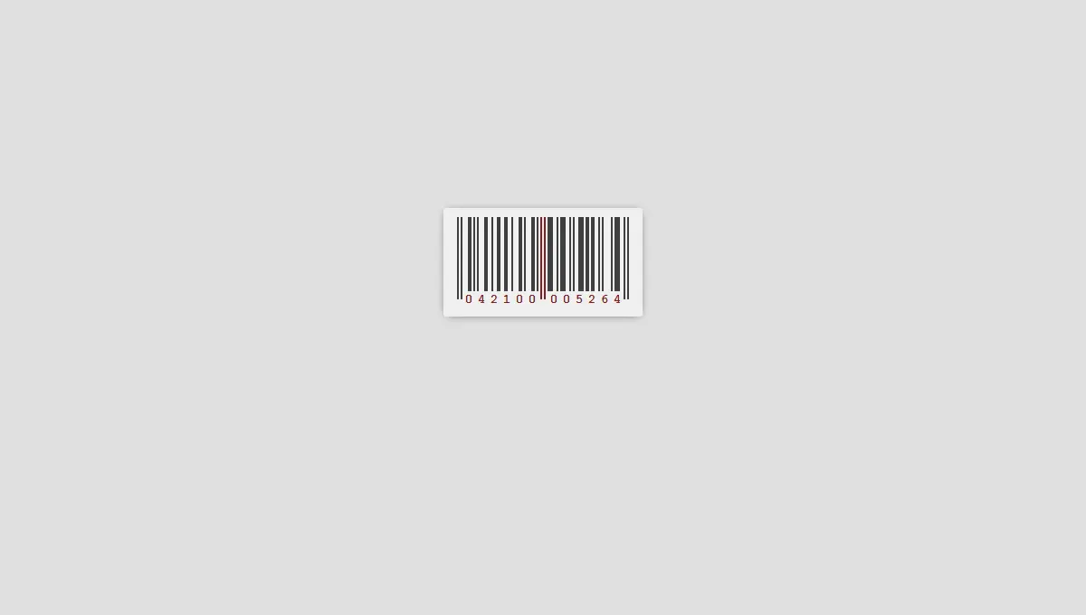 Demo image: Pure CSS Barcode (UPC-A)