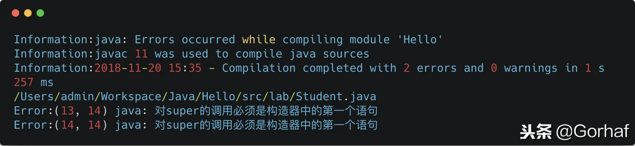 “全栈2019”Java第五十章：继承与构造方法详解