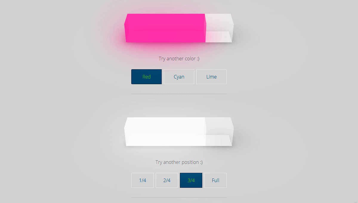 Demo image: Pure CSS Progress Bar
