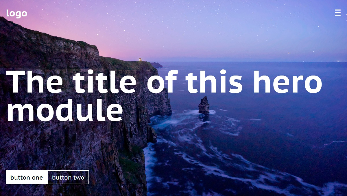 Demo image: Hero Module with Flexbox and the 'vh' Unit