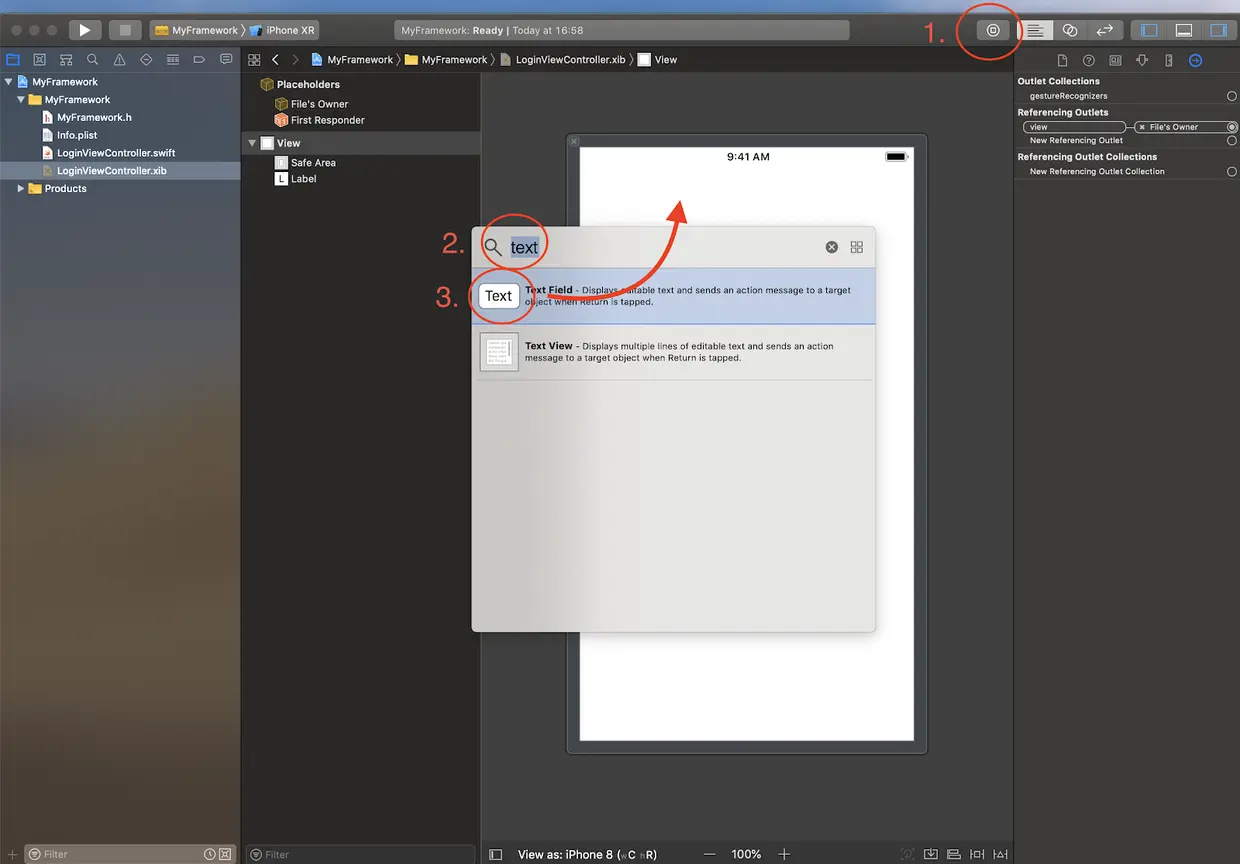 将TextField拖放到画布上
